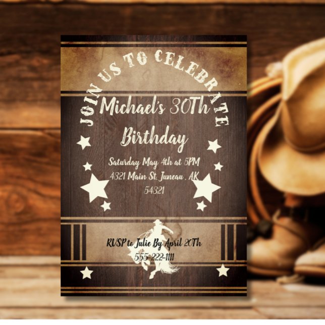 Cowboy reiten wilde West Geburtstag Einladung (Von Creator hochgeladen)