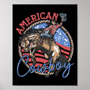 Cowboy-Reiter Pferde Retro Western 4. Juli Pat Poster