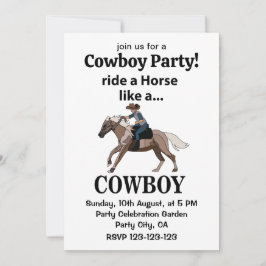 Cowboy reitet ein Pferd wie ein Cowboy Einladung