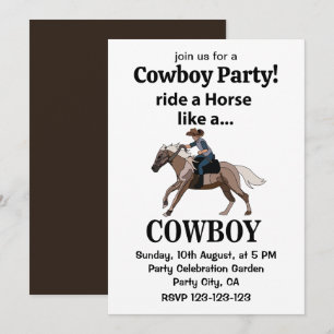 Cowboy reitet ein Pferd wie ein Cowboy Einladung