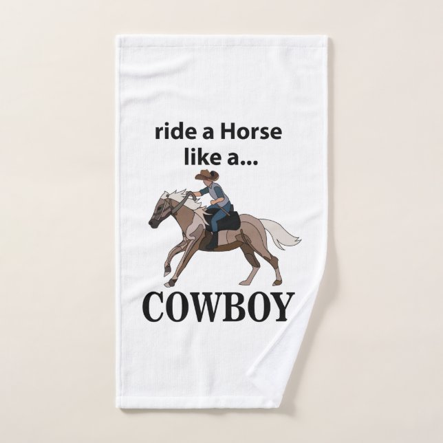 Cowboy reitet ein Pferd wie ein Cowboy Handtuch (Handtuch)