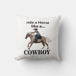 Cowboy reitet ein Pferd wie ein Cowboy Kissen
