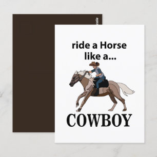 Cowboy Reitet Ein Pferd Wie Ein Cowboy Postkarte
