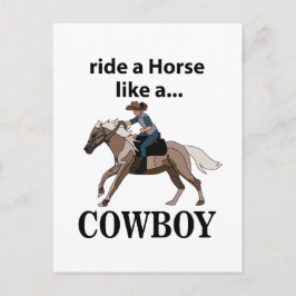 Cowboy reitet ein Pferd wie ein Cowboy Postkarte