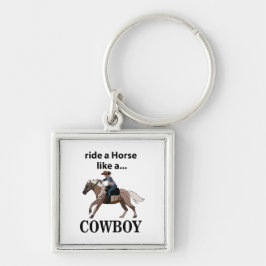 Cowboy reitet ein Pferd wie ein Cowboy Schlüsselanhänger