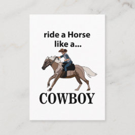 Cowboy reitet ein Pferd wie ein Cowboy Visitenkarte