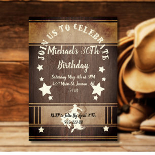 Cowboy reitet Pferd Wilder Westen Geburtstag Einladung