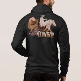 Cowboy reitet Western Stiefel Cowboyhut Hoodie