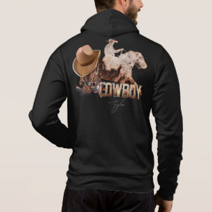 Cowboy reitet Western Stiefel Cowboyhut Hoodie