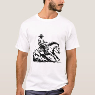 Cowboy-Reitpferd Western-Reitsport T-Shirt 