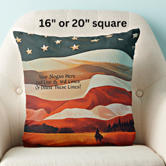 Cowboy-Rennen in Flag Sunset Kissen