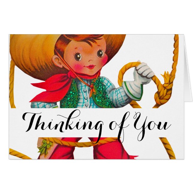 Cowboy Retro Boy Kind Niedlicher Western (Vorderseite (Horizontal))