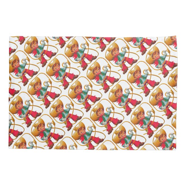 Cowboy Retro Boy Kind Niedlicher Western Kissenbezug (Rückseite)