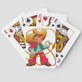 Cowboy Retro Boy Kind Niedlicher Western Spielkarten
