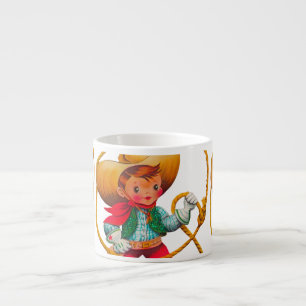 Cowboy Retro Junge Kind Süß Western Espressotasse
