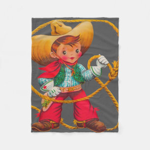 Cowboy Retro Junge Kind Süß Western Fleecedecke