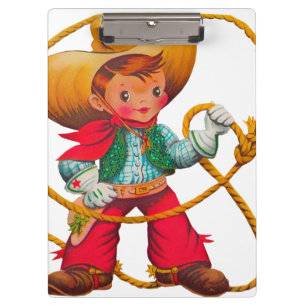 Cowboy Retro Junge Kind Süß Western Klemmbrett