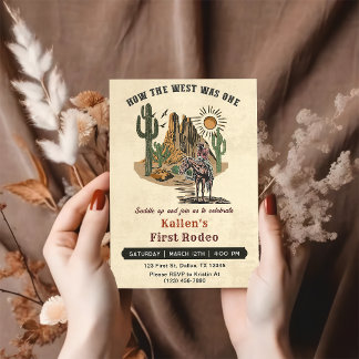 Cowboy Rodeo 1. Geburtstag Wie der Westen eins war Einladung