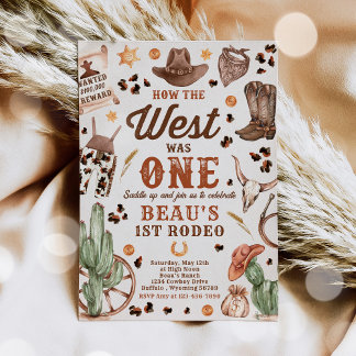 Cowboy Rodeo 1. Geburtstag Wie der Westen eins war Einladung