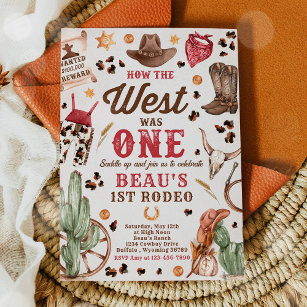 Cowboy Rodeo 1. Geburtstag Wie der Westen eins war Einladung