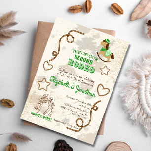 Cowboy Rodeo Grün Howdy Babyparty Streusel Einladung