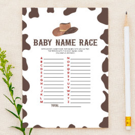 Cowboy Rodeo Name Race Baby Shooting Game Activity Briefpapier