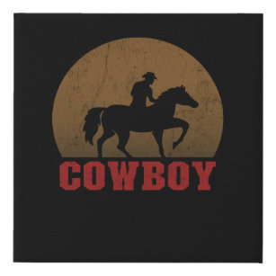 Cowboy Rodeo Pferdegeschenk Land Künstlicher Leinwanddruck