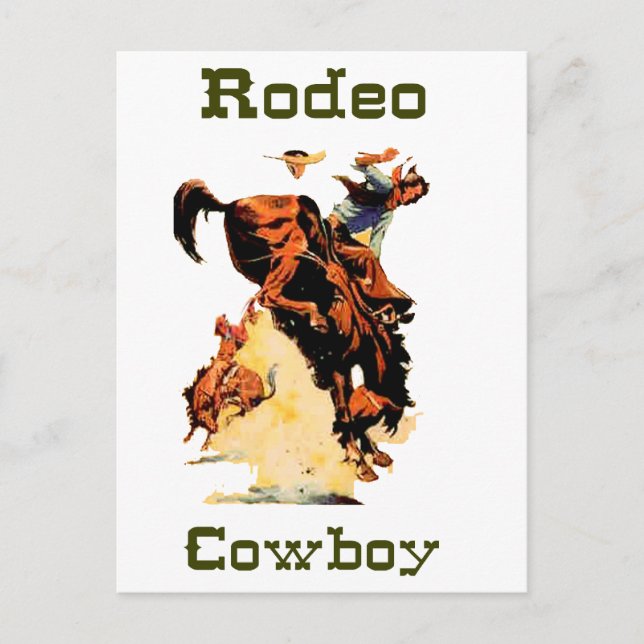 Cowboy Rodeo Postcard Postkarte (Vorderseite)