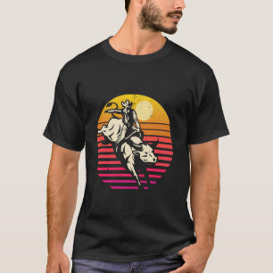 Cowboy-Rodeo-Stier-Reiten-Sonnenuntergang T-Shirt