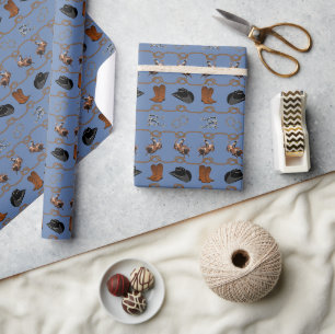 Cowboy-Rodeo-Tackling Geschenkpapier