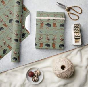 Cowboy-Rodeo-Tackling Geschenkpapier