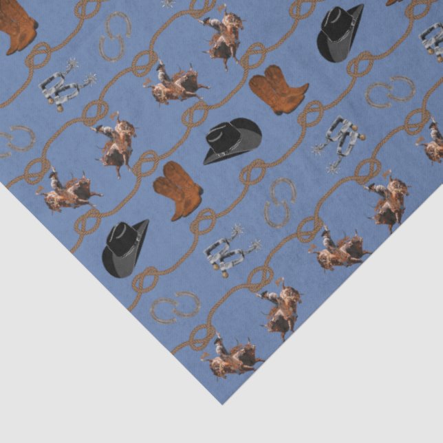 Cowboy-Rodeo-Tackling Seidenpapier (Detail)