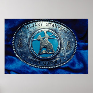 Cowboy-Rodeo-Trophäenschnalle, Alberta, Kanada Poster