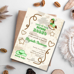 Cowboy Rodeo Unisex Howdy Baby Shower Streusel Einladung
