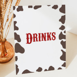 Cowboy Rodeo Western Drinks Tisch Sockelschild