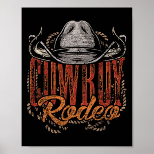 Cowboy Rodeo Western Texan Geschenk Country Bull R Poster