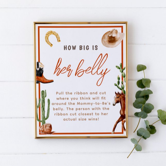 Cowboy Rodeo Wie groß ist ihr Baby-Duschspiel Poster (Von Creator hochgeladen)