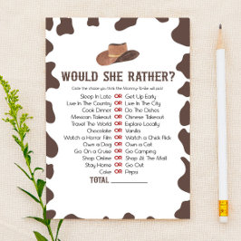 Cowboy Rodeo wollte sie eher Baby Dusche Spiel Briefpapier