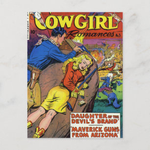 Cowboy-Romanzen Postkarte
