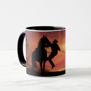 Cowboy Roping und Pferd Tasse