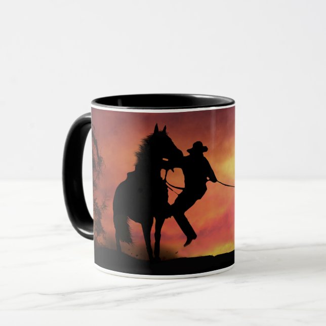 Cowboy Roping und Pferd Tasse (Vorderseite Links)