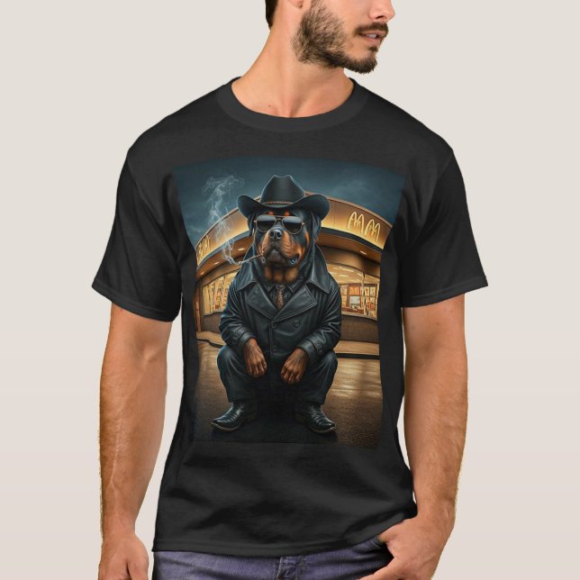 Cowboy Rottie Dog Maximus hangout T-Shirt (Vorderseite)