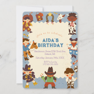 "Cowboy Roundup Geburtstagsparty Einladung