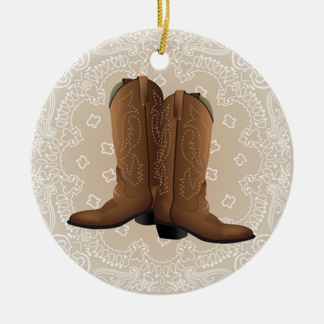 Cowboy runden oben! keramik ornament (Vorne)