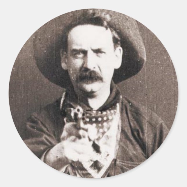 Cowboy Runder Aufkleber (Vorderseite)