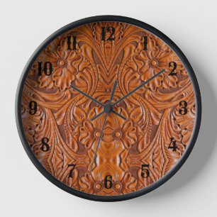 Cowboy Rustic Kabine Western Landlederprint Uhr