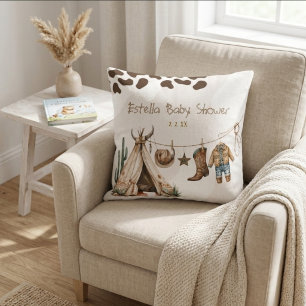 Cowboy-Rustikal-Hallo Western-Aquarell-Baby-Party Kissen
