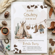 Cowboy-Rustikal-Western-Aquarell-Baby-Party