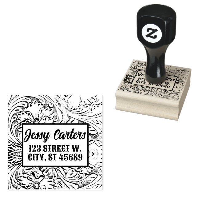 Cowboy Rustikaler Western Land geschossenes Leder Gummistempel (Stempel)