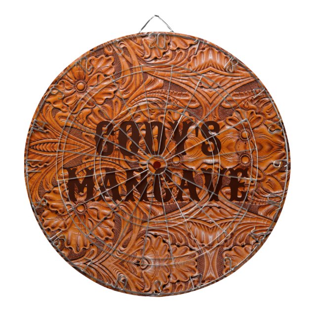 Cowboy Rustikaler Western mit handgefertigtem Lede Dartscheibe (vorne)